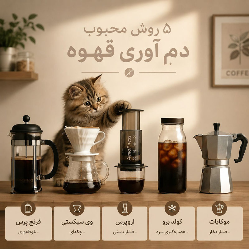 پنجج روش محبوب دم آورری قهوه